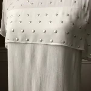 Zara Woman Flutter Sleeve Stud Dot Caplet Dress S thumbnail 5