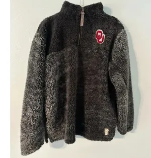 Pressbox by Royce Faux Fur Quarter Zip Pullover Size Small OU Sooners Oklahoma thumbnail 1