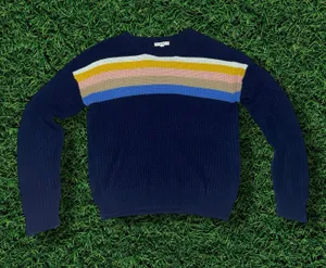 Navy Striped Oversized Sweater Multiple thumbnail 1