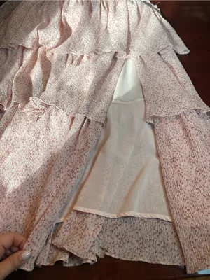 ASTR The Label Harriet Tiered Midi Dress Cottagecore Fairy High Slit Dress Sz S thumbnail 14