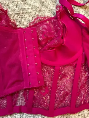 ✨VS Dream Angels Wicked Shimmer Lace Corset Set S✨ thumbnail 9
