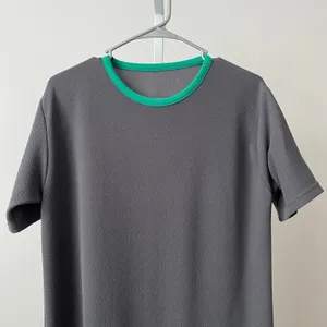 Minimalist‎ Lagenlook M Gray Green Trim Mermaid Hem Midi Dress Modernist thumbnail 2