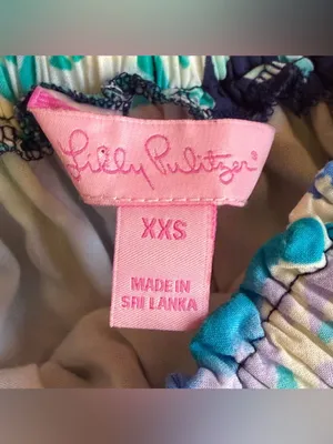 Lilly Pulitzer Women’s Off The Shoulder Navy Alotta Colada Mini Dress Size XXS thumbnail 5