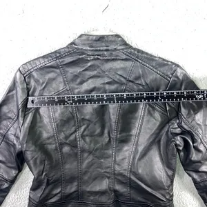 Baccini Faux Leather Jacket Women‎ Medium Petite Motorcycle thumbnail 8