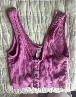 Pink Free People Top Crop Tank thumbnail 1