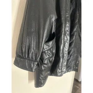 VTG Jacqueline Ferrar Women Large Black Genuine Leather Heavy Jacket Coat Large thumbnail 4