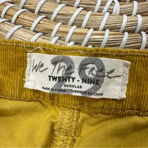 We The Free High Rise Skinny Corduroy Frayed Raw Hem Pants in Mustard Yellow 29 thumbnail 10