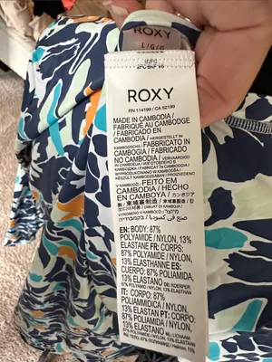 Roxy Women's Long Sleeve Floral Top in Navy, Teal & Orange thumbnail 5