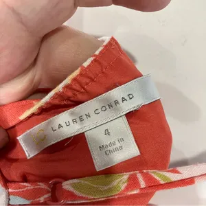 LC Lauren Conrad‎ floral sundress coral women’s size 4 adjustable straps thumbnail 5