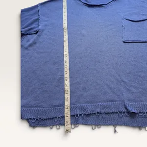 Easel Los Angeles Blue Oversized Distressed Knit Sweater Pocket Top Small thumbnail 7