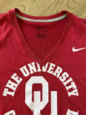 Nike Red University of Oklahoma V-Neck Tee thumbnail 3