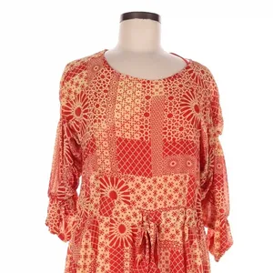 Anthropologie Eva Franco Tasari Orangs Patchwork Mini Dress Size 8 Boho Indie thumbnail 3
