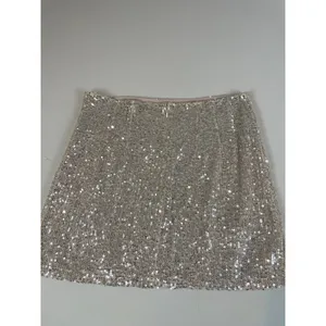 Grace Sequin Mini Skirt Beige Underlay Party Clubwear Night Out Metallic Size M thumbnail 6