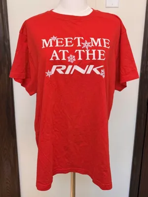 Victorias Secret PINK red figure skating meet me at the rink short sleeve top thumbnail 1