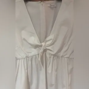 Madewell Tie-Front Poplin Cotton Retro Mini Dress Size‎ 8 in Lighthouse White thumbnail 5