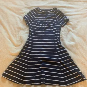 BDG Jackie A-Line Navy Blue and White Stripe Dress thumbnail 3