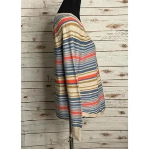 L.L. Bean textured multicolored striped long sleeve pullover sweater Size XS thumbnail 4