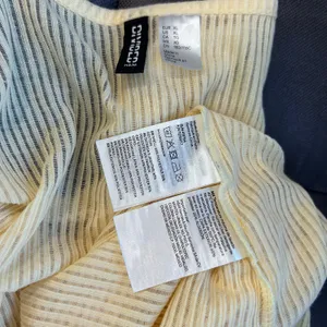 Divided H & M Top Yellow Semi Sheer Boho Casual Beach Stripes XL Long Sleeves thumbnail 7