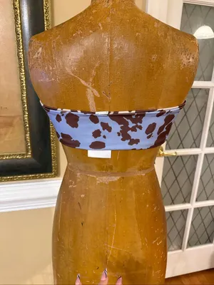 ASOS Design Reversible Cow Print Bandeau Swim Top Size 10 thumbnail 5