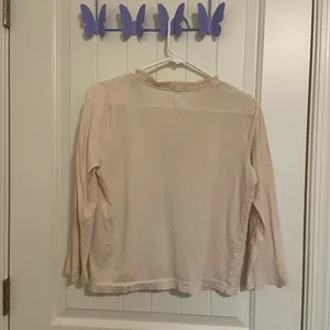 J.Crew women’s cream‎ frill button v-neck lightweight 3/4 sleeve blouse medium thumbnail 7