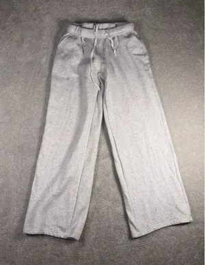 missguided wide leg sweatpants foldover waist band m Ash Heather Gray thumbnail 1