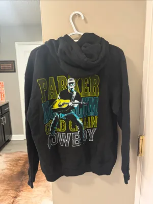 Official Parker McCollum "Gold Chain Cowboy" Tour Hoodie - Black - Size Medium thumbnail 5