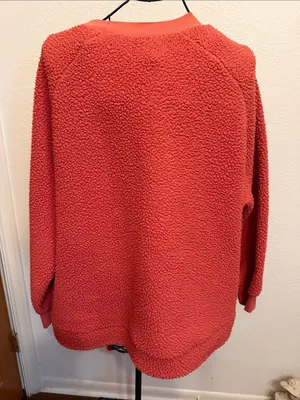 Old Navy Cozy Coral Sherpa Sweater - Soft Fleece Pullover thumbnail 5