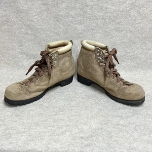 Vintage Vasque Tan Suede Hiking Boots Vibram Sole Made in Italy 7504 Women 8.5 M thumbnail 6