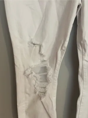 American Eagle White‎ Distressed Skinny Jeans thumbnail 4