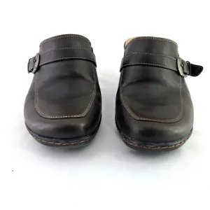 Björndal Brown Leather Kendall 136181 Slip On Clog Mule Wedge Shoe 9.5 Durable thumbnail 3
