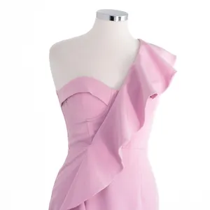 Lavish Lice Scuba Midi Dress with Corset Bodice & Dramatic One-Shoulder Ruffle thumbnail 5