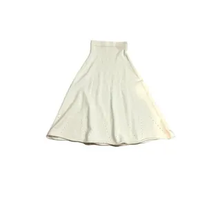 Commense NWT Women Small Cream Knit Midi Skirt Coquette Cottage Minimalist Fall thumbnail 2