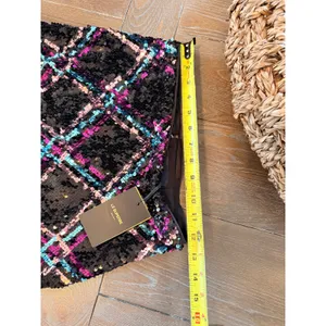 NWT Le Superbe Argyle Hotel Sequin Mini‎ Skirt Women Black Multi Plaid Size 2 thumbnail 8