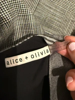 Alice + Olivia Gray Plaid Patchwork Mini Dress thumbnail 5