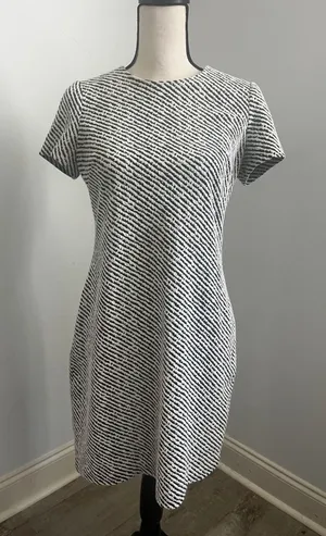 Calvin Klein Tweed Sheath Dress sz 4 Small Office Chic Striped Preppy Minimalist thumbnail 1
