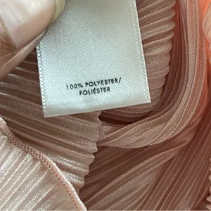 ANN TAYLOR | Baby Pink Crinkle Lettuce Hem Satin Blouse Sz M thumbnail 9