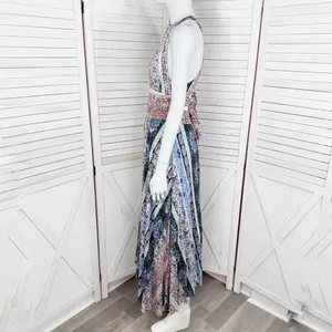 JAASE Endless Summer‎ Boho Multi Floral Print Open Back Maxi Sundress Small thumbnail 2