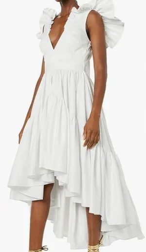 MAKING THE CUT Sienna’s Hi Low Ruffle Dress White Size M NEW thumbnail 1