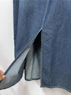 Vintage Cato Woman Blue Denim Jean western skirt studded rhinestone pockets 22w thumbnail 10