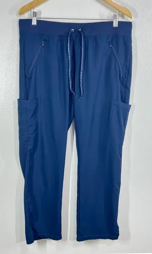 Beyond Scrubs Cargo Jogger Pants PL Unisex Navy Blue‎ Drawstring Medical thumbnail 1