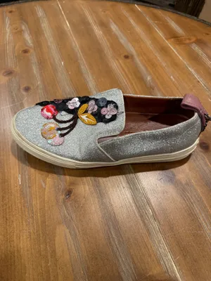 Coach “Route 41” Cherry Collection Silver Glitter Slip-On Sneakers Women's 8.5 thumbnail 5