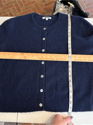 Madewell CloudSoft Cardigan juniper berry Blue Button Sweater‎ NY439 90s Y2K XL thumbnail 6