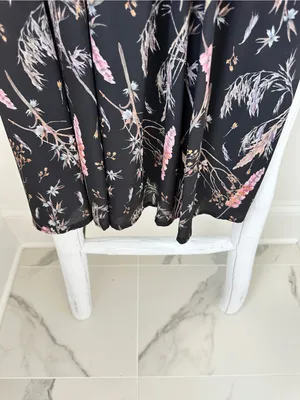 Erika Lang Nordstrom Women's Black Surplice Floral Dress Size Large thumbnail 8