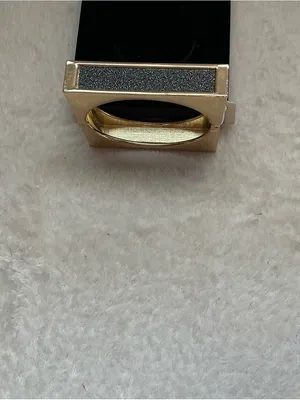 Gold and Black Rectangular Statement Bangle Bracelet thumbnail 5