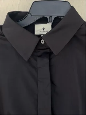 Tuckernuck Black Delaney Dress M Collar Puff Sleeve Classic Elegant Business thumbnail 8