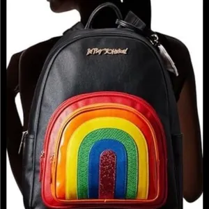 Betsey Johnson Somewhere Over The Rainbow Backpack. thumbnail 1