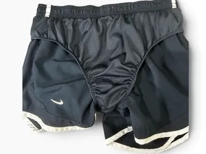 Nike Women's Navy Blue Athletic Shorts with White Trim thumbnail 5