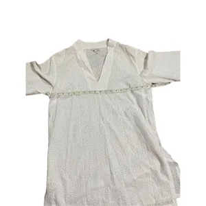‎Talbots Vneck white sheer cotton tunic medium thumbnail 6