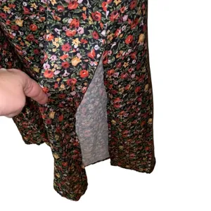 SHEIN Floral Midi Dress Long Sleeve‎ Square Neck Cottagecore Large thumbnail 4