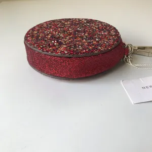 New York & Company Glitter Round Zipper Pouch Bag Charm Key Chain, NWT thumbnail 7